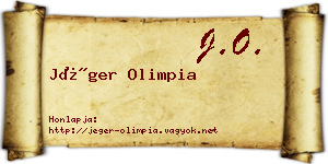 Jéger Olimpia névjegykártya